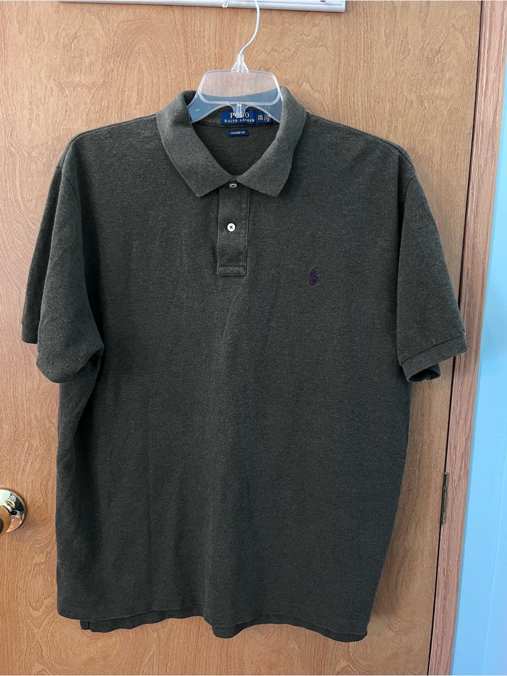 Polo by Ralph Lauren Olive Green Short-Sleeve Mens Polo Plum Pony Size XXL EUC